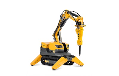 Outfitted with a BHB 105 hydraulic breaker with 159 joules of hitting power, the Brokk 70 can be equipped with several features, including water spray to suppress dust and air cooling for hot environments.