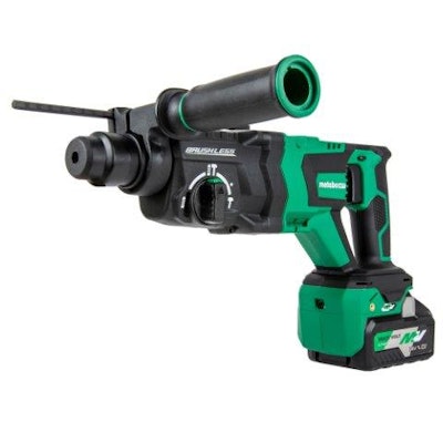 With brushless motor technology, the cordless rotary hammer delivers high impact energy (2.3 ft.-lbs.) and fast drilling speeds (950 RPM/4,300 BPM) for demolition applications.