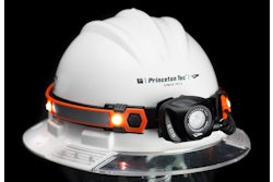 The headlamp with Maxbright LEDs provides three brightness levels with 165 lumens in high and a maximum beam range of 72 meters (236-ft.).