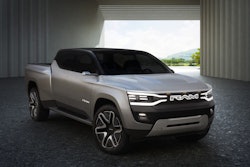 The Ram 1500 Revolution BEV Concept can add up to 100 miles of range in approximately 10 minutes with 800-volt DC fast charging at up to 350 kW.