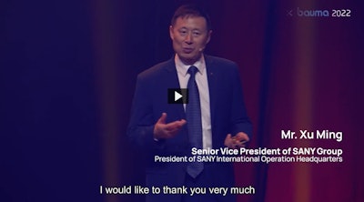 Xu Ming, senior vice president of SANY Group, recently made a keynote speech to industry leaders in Munich, Germany, reiterating three keys to the company's success.