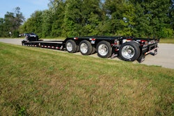 Equipped with a low-profile hydraulic gooseneck, the Guardian trailer is 53-ft. long and has a capacity rating of 110,000-lbs. in 12-ft. concentrated.