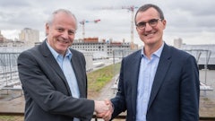 From the left to the right: Michel Denis, President & CEO Manitou Group and François Renault, Group Fleet and Sustainability Director of Kiloutou Group.
