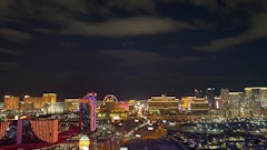 The rooftop view from Ghostbar in Las Vegas on Jan. 17 during the announcement of Doosan Infracore North America's construction equipment rebrand as DEVELON.