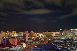 The rooftop view from Ghostbar in Las Vegas on Jan. 17 during the announcement of Doosan Infracore North America's construction equipment rebrand as DEVELON.