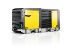 The M250E and M255E compressors feature a compact design with lashing and lifting eyes, as well as forklift pockets for transport and placement on the site.