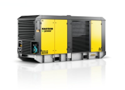 The M250E and M255E compressors feature a compact design with lashing and lifting eyes, as well as forklift pockets for transport and placement on the site.