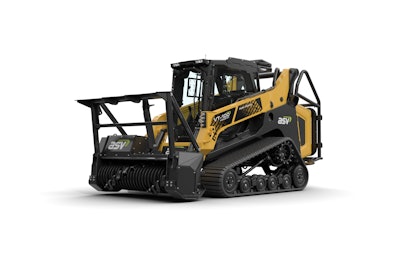 The new VT-100 compact track loader is a vertical lift machine for loading and grading applications in landscaping and construction. The VT-100 Forestry is designed for mulching, right-of-way clearance, site prep and more.