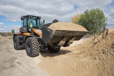 The Case 721G is powered by an FPT engine with patented selective catalytic reduction (SCR) emissions technology — there’s no diesel particulate filter (DPF) and no regeneration.