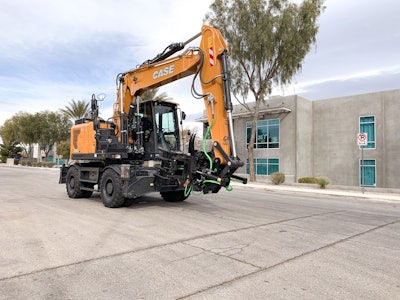 As a wheeled machine, the WX175E SR self-transports from site-to-site with maximum travel speeds up to 22 miles per hour.