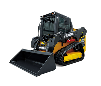 The Hyundai HT100V has a rated operating capacity of 2,300-lbs. (1,220 kg) and is designed for construction, landscaping, agriculture and material handling applications.