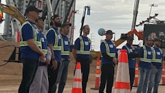 The nine Caterpillar Global Operator Challenge finalists began the day with a warm introduction by TV personality Mike Rowe.