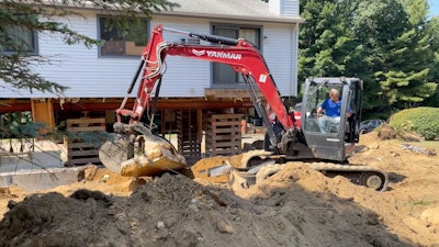 Love was impressed by the SV100’s power while moving and breaking concrete.