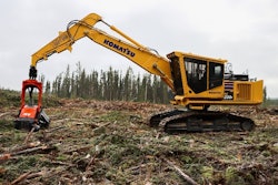 Purpose-built for processing applications, the 197-hp PC230F-11 has a rugged design, high and wide undercarriage, a powerful swing motor and is designed to withstand high-debris conditions.