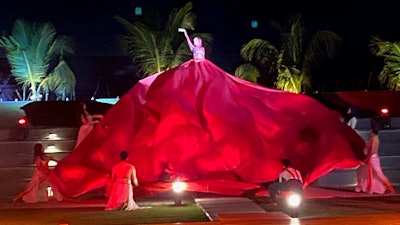 Entertainment during dinner on the facility's campus