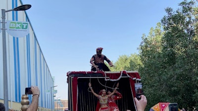 Part of the street performance as we entered the Bhuj plant