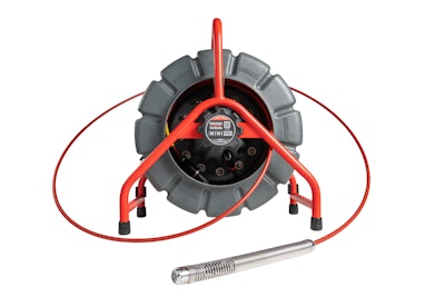 The compact camera is designed to inspect up to 200-ft. of 1.5- to 8-in. pipe with its mid-flex push cable that can navigate hard 90-degree bends.