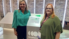 Amy Davis, president Accelera by Cummins, and Lori Ditoro following an exclusive interview during CONEXPO-CON/AGG.