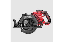 The cordless circular saw features a brushless motor with a power management system that delivers 5,300 rpm for cutting performance.