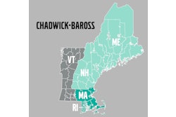 Chadwick-BaRoss is acquiring the Volvo and SDLG assets of Woodco Machinery. Chadwick’s existing territory (light green in image) now expands into eastern Massachusetts and Rhode Island (dark green in image).