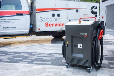 The Mobile 50 plugs into 480V AC wall sockets and can be used anywhere there is a compatible power source.