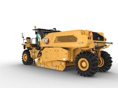 Hydraulically sliding side-to-side, the cab is easily positioned to enhance visibility to the front and sides of the machine.