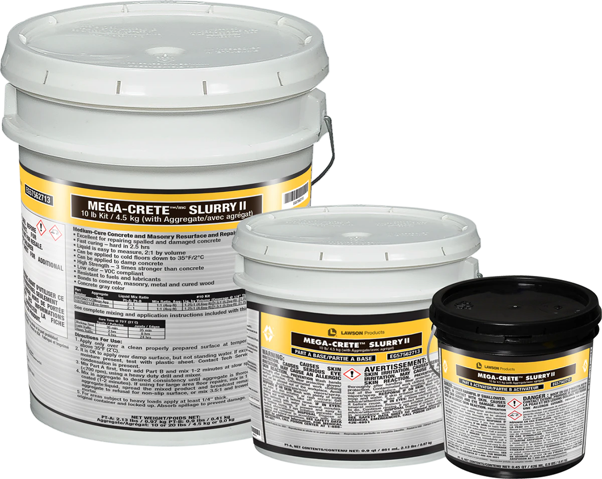Quick Set Slurry Lawson Products Mega-Crete Slurry II Kit for Concrete Repair From ...