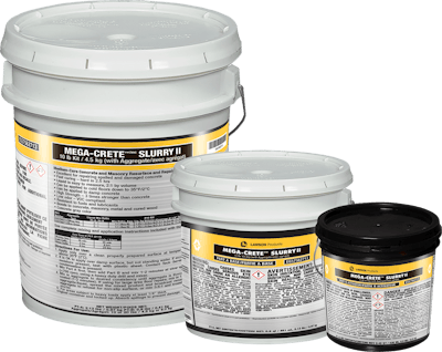 Four times stronger than concrete, the medium-cure compound can be applied to damp concrete and cold floors down to 35°F (2°C).