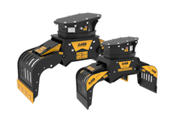 These new sorting grapples have a wide claw opening, allowing them to move and handle large materials.