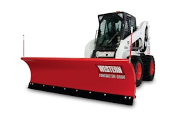 Available in a variety of blade widths, the attachment utilizes the skid steer's onboard hydraulic system during use.