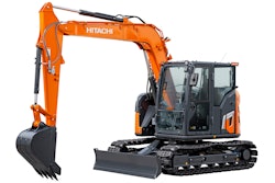 An ultra-short-tail swing radius on the ZX75US-7 allows access to confined spaces while an ultra-short-tail swing radius with swing boom model ZX85USB-7 digs next to walls and guard rails.