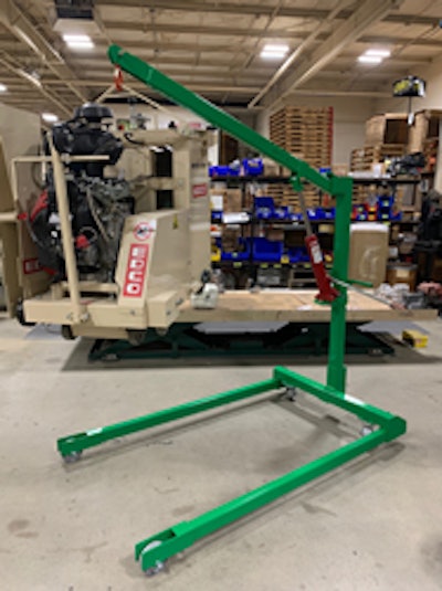 The two companies came together to custom design and manufacture a new knock-down style engine hoist that will meet the needs of rental customers.
