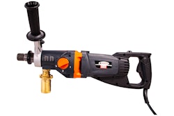 The CB215 features an integrated convertible port that allows change from water feed for wet drilling to through-the-spindle dust collection for dry drilling.