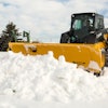 Designed specifically for skid steer applications, this rugged plow automatically retracts the inside wing when fully angled and then automatically returns to the scoop position once straight.