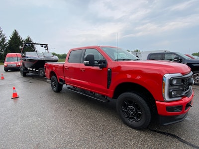 I towed a boat on hills and curves.