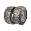 Available in both pneumatic and foam filled assemblies, rubber compound in the tires helps minimize chunking and caters to operation on gravel, mud and rubble.