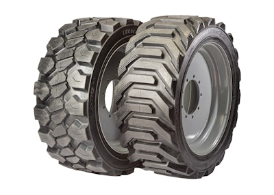 Available in both pneumatic and foam filled assemblies, rubber compound in the tires helps minimize chunking and caters to operation on gravel, mud and rubble.