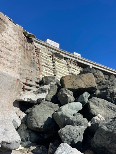 Foam Repairs Concrete Foundation Of The Limekiln Creek Bridge