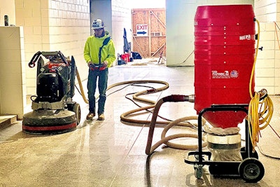 Featuring a bagged collection system, the portable vacuum is compatible with 110V power requiring a 15-amp circuit.