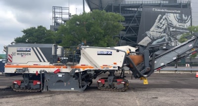 Photo of the jobsite at the Wells Fargo Center, June 12, 2023