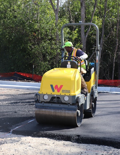 Designed for base preparation and asphalt finishes, Wacker Neuson's RD12, a 1.2-ton tandem vibratory roller, offers operators high visibility, along with curb clearance and service access.