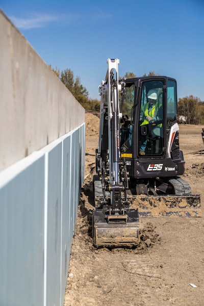 Earlier this year, Doosan Bobcat released the E10e and E32e battery-powered excavators. Releasing no emissions, the excavators can be used quietly for challenging job tasks on very tight construction sites.