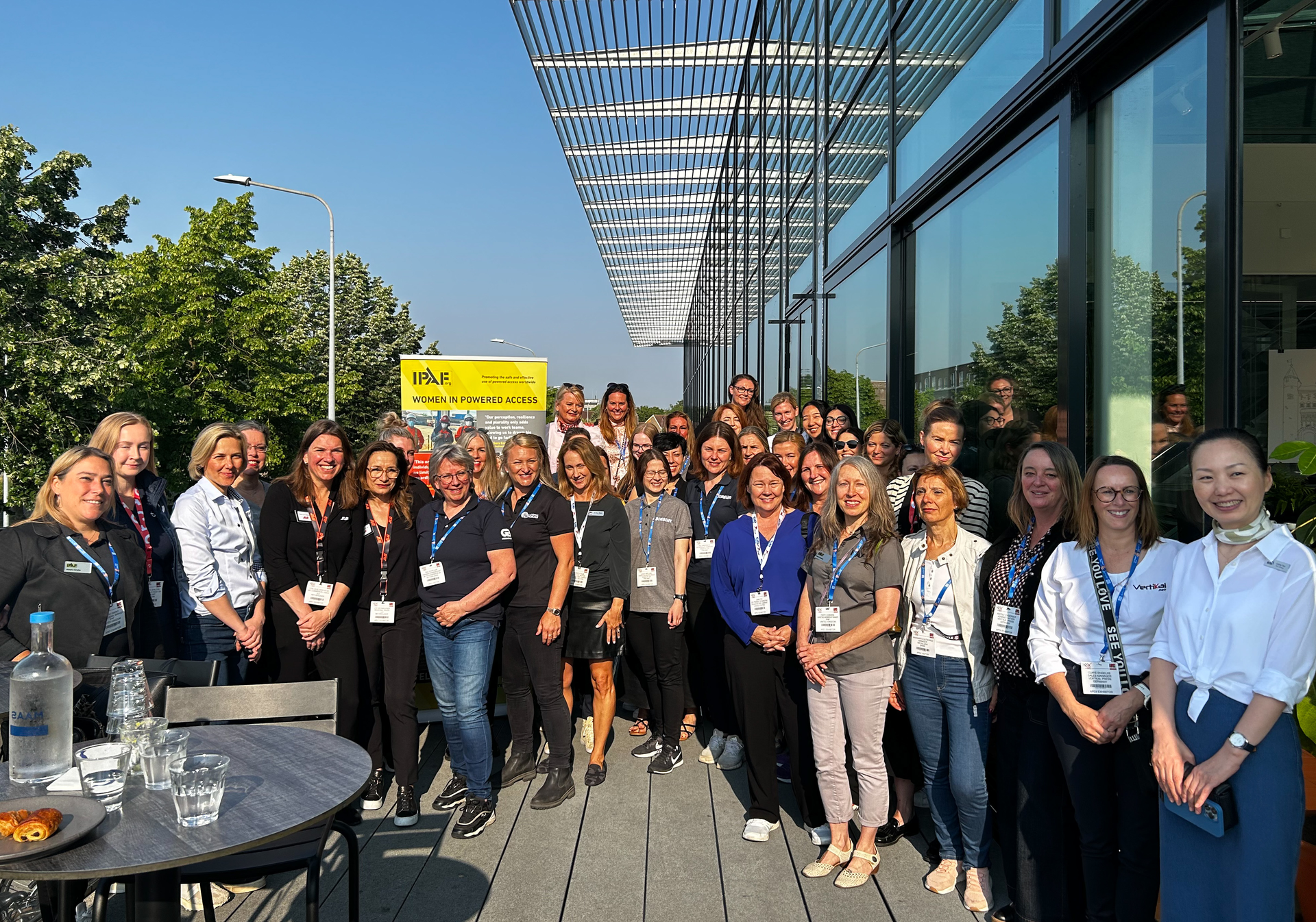 Female attendees gather at IPAF's Women in Powered Access event at APEX 2023.
