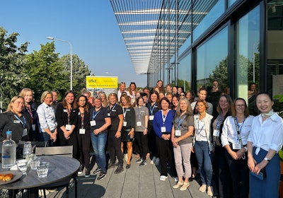 Female attendees gather at IPAF's Women in Powered Access event at APEX 2023.