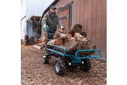 The battery powered LXT Brushless Material Handlers offer three forward speeds with one reverse and a maximum load capacity of over 650 lbs.