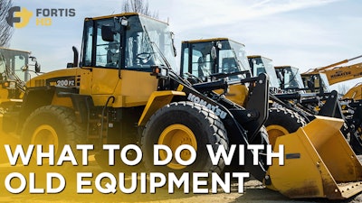 Tire Loaders Lined Up To Show Disposal Of Old Equipment