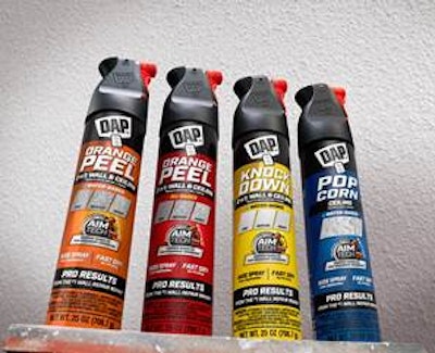 The new spray texture line consists of 2-in-1 Wall and Ceiling for Orange Peel, Knockdown and Popcorn textures.