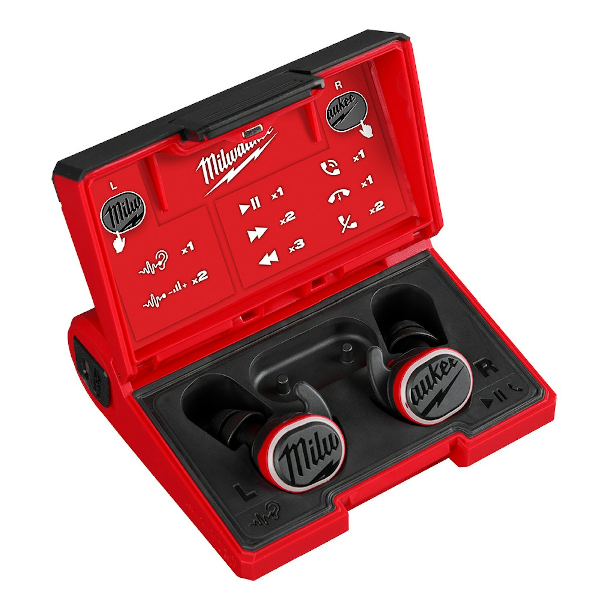 Milwaukee Tool REDLITHIUM USB Bluetooth Jobsite Ear Buds From Milwaukee Tool Corp. For Construction Pros