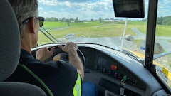 Taking a ride in the A45FS on the mine track behind the new training center