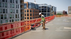 Featuring a maximum blade speed of up to 160 rpm, the handlebar height of the edging trowel can be adjusted based on the user's preferences and a lift hook on the base allows for transportation around the jobsite.